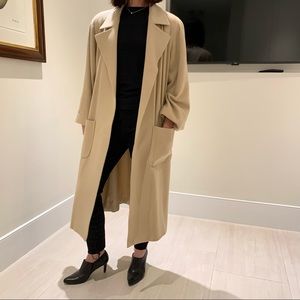 Vintage Cream Wrap Coat w/Notch Collar